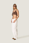 Brown Silk Crop Top with Adjustable Tie