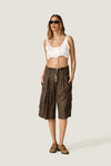 Wide-Leg Cropped Cargo Trousers