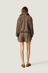 Brown Tailored Shorts with Pleats
