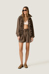 Brown Jacket with Ruffle Details