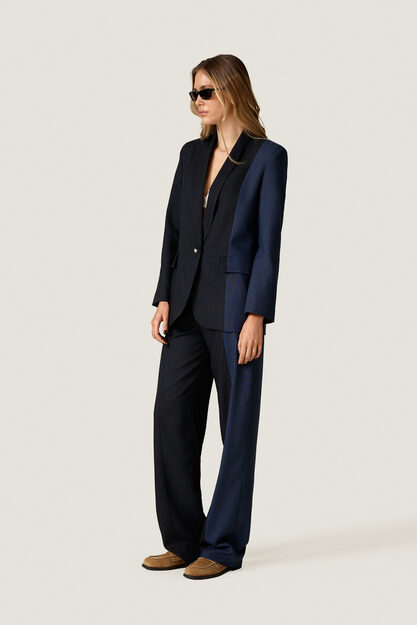 Black-Navy Contrast Blazer