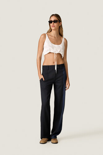 Pantaloni in contrast negru-bleumarin - PNK Casual