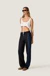 Pantaloni in contrast negru-bleumarin
