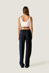 Pantaloni in contrast negru-bleumarin