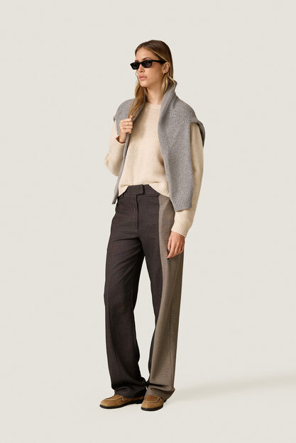 Dark and Light Brown Contrast Trousers