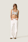 Grey Silk Crop Top with Adjustable Tie