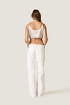 Grey Silk Crop Top with Adjustable Tie