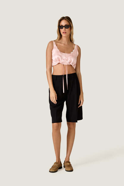 Black Longline Tailored Shorts