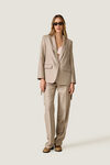 Beige Striped Cutout Blazer