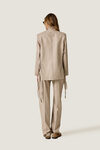 Beige Striped Cutout Blazer