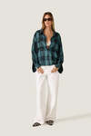 Green Oversized Check Shirt