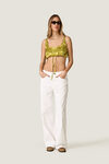 Lime Green Crop Top with Adjustable Tie
