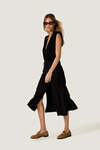 Black Midi Trousers with Side Slits