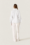 White Ruffle Blouse with Voluminous Sleeves